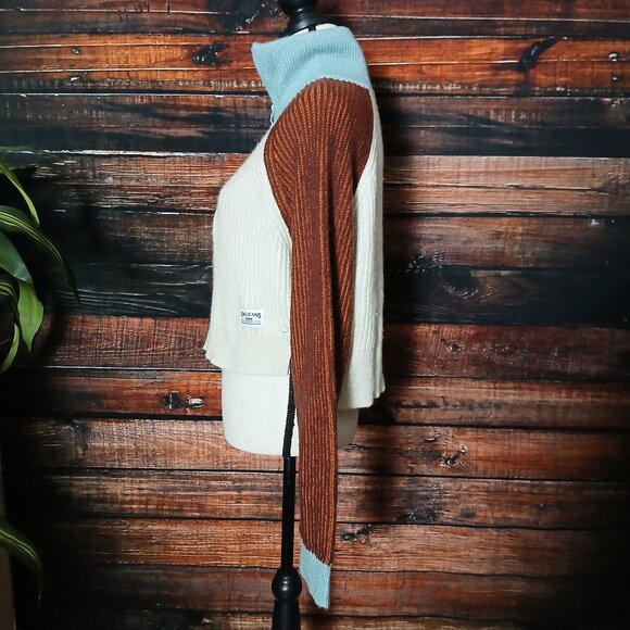 NWT Urban Outfitters BDG Sweater XS Cropped Quarter Zip Colorblock Oversized - Picture 7 of 11